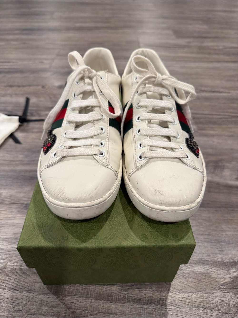 GUCCI ACE Arrow Embroidered Sneakers Women’s 38.5 US Size 8.5 Shoes - Picture 3 of 16